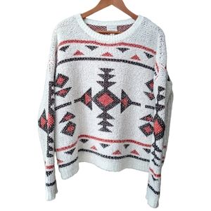 Melrose and Market Women's Aztec Southwestern Print Sweater Size M Black…